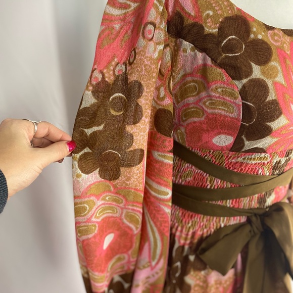 Vintage Psychedelic Maxi Renaissance Dress. Diolen Loft - Picture 10 of 12